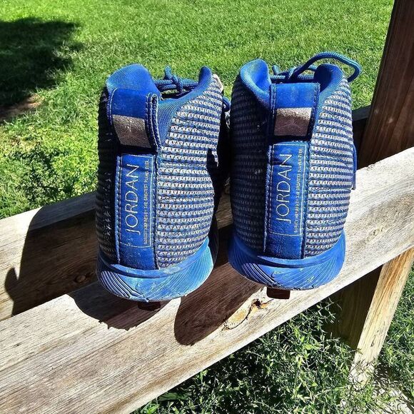 Men’s Size 10  Jordan 12 Retro Metal Baseball Cleats Game Royal Blue 854567-400